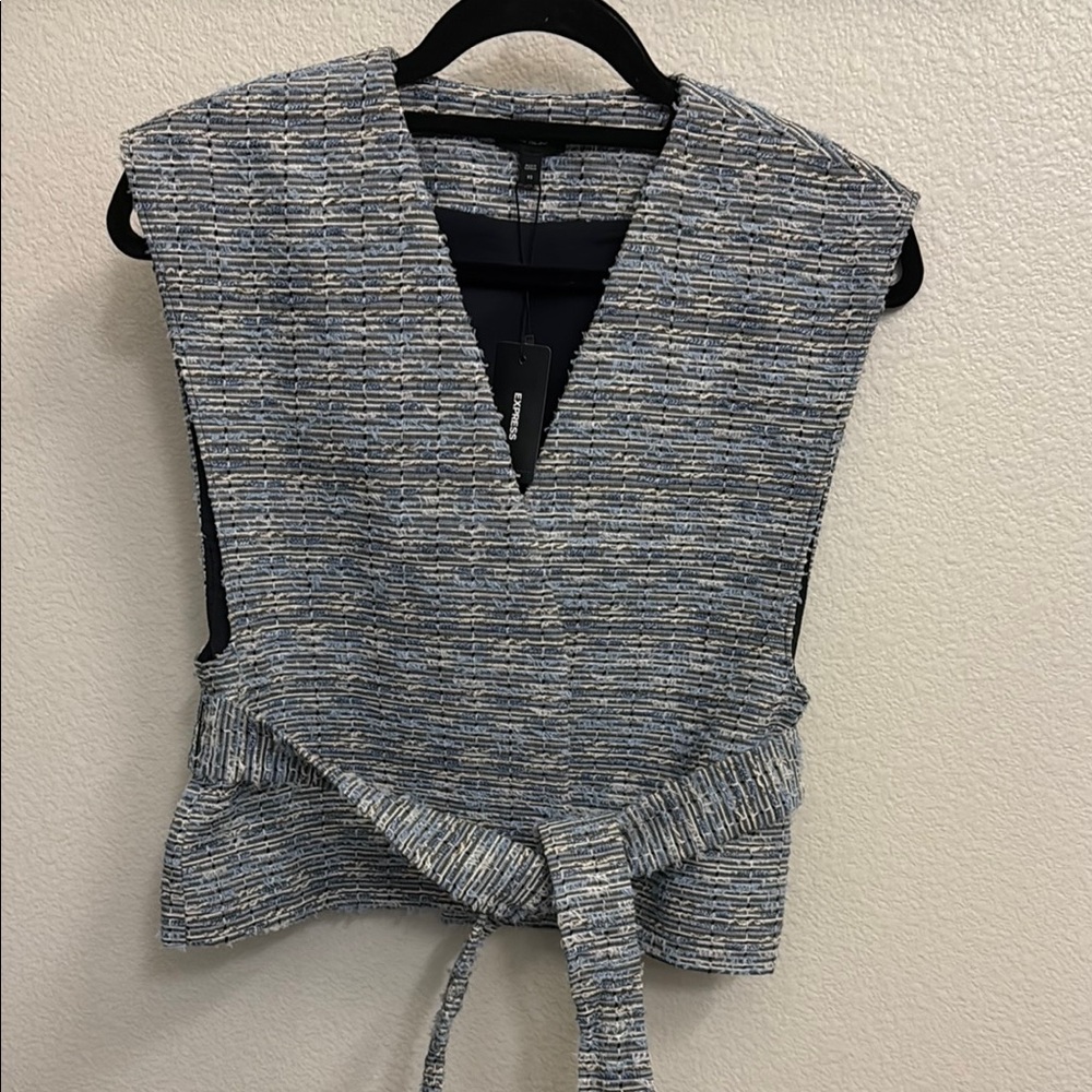 Express Black and White Wrap Tank Top